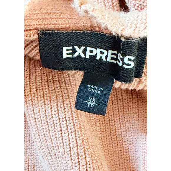 Express Oversized balloon sleeve v-neck ribbed knit cropped top streetwear fashi - Picture 5 of 6